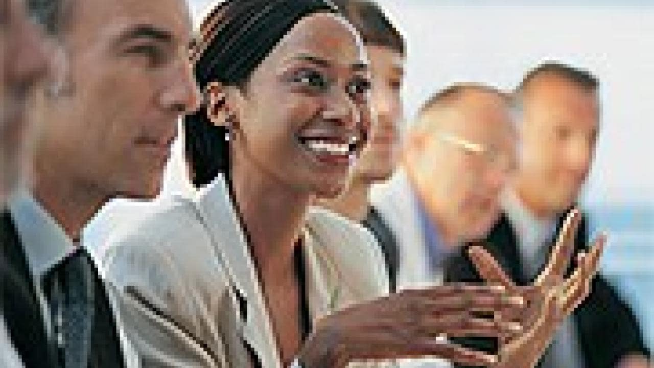 businesswoman with colleagues
